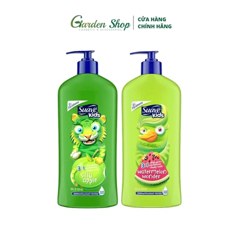Sữa Tắm Gội Xả Suave Kids 3 in 1 Mẫu Mới Chai Có Vòi 532ml
