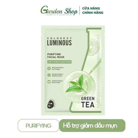 Mặt Nạ Trà Xanh Dịu Da Colorkey Luminous Green Tea 25ml