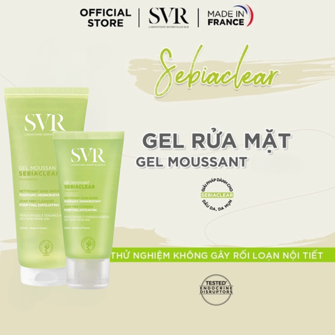 Sữa Rửa Mặt Dạng Gel Không Chứa Xà Phòng Dành Cho Da Dầu SVR Sebiaclear Gel Moussant