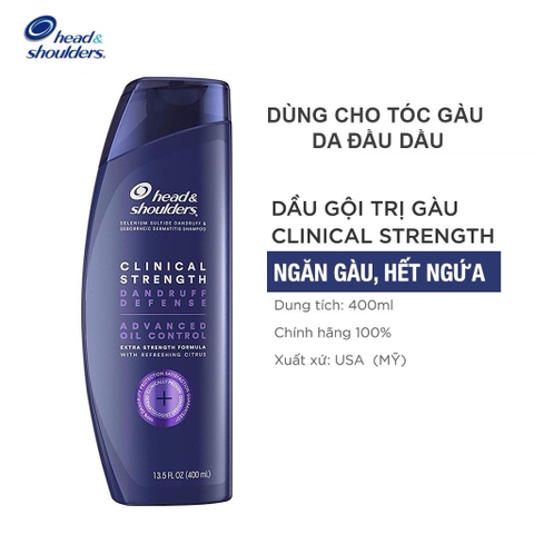 Dầu Gội Đặc Trị Gàu, Nấm Và Kiểm Soát Dầu Nhờn Head & Shoulder Clinical Strength 400ml