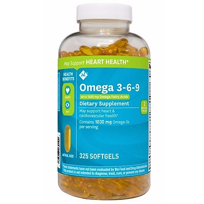 Viên uống dầu cá omega 3-6-9 member mark supports heart health 325v