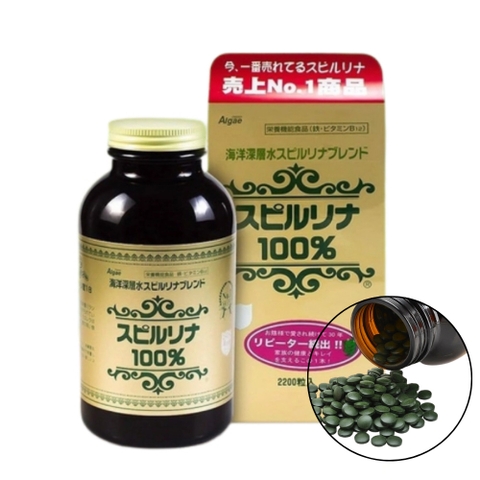 Tảo Xoắn Spirulina Japan Algae Nhật Bản 2200 viên (Chính hãng)