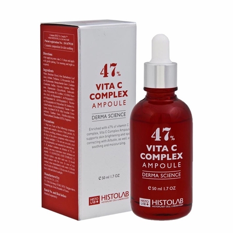 Tinh chất dưỡng trắng, mờ thâm Histolab 47% Vita C Complex Ampoule Derma Science 50ml