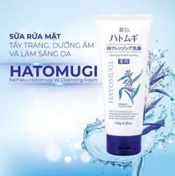 Sữa rữa mặt tẩy trang Hatomugi The W Cleansing Foam 130g