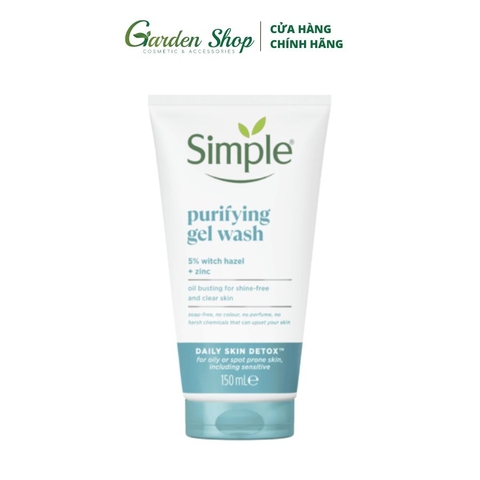 Sữa Rửa Mặt Kiềm Dầu Ngừa Mụn Simple Purifying Gel Wash 150ml