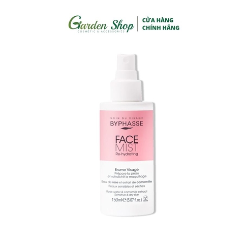 Xịt khoáng Cấp Ẩm Và Làm Dịu Byphasse Face Mist Re-Hydrating Sensitive & Dry Skin 150ml