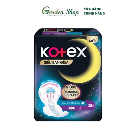 Băng Vệ Sinh Kotex Siêu Ban Đêm Dày Cánh 4 +2 miếng (28cm)