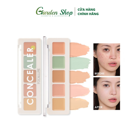 Bảng Triệt Sắc Che Khuyết Điểm 5 Ô Focallure Color Concealer Palette FA172 4.3g