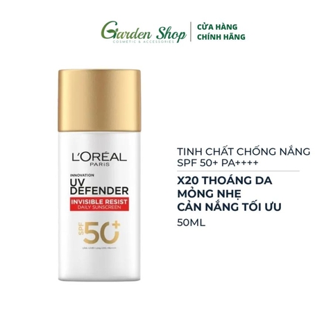 Kem Chống Nắng X20 Thoáng Da Mỏng Nhẹ Vạch Đỏ L’Oreal Paris UV Defender Serum Invisible Fluid SPF50+ PA++++ 50ml