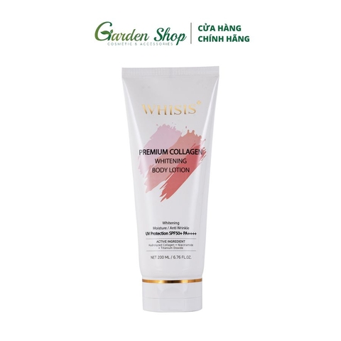 Kem Dưỡng Thể Chống Nắng Whisis Premium Collagen Whitening Body Lotion SPF50+ PA++++ 200ml