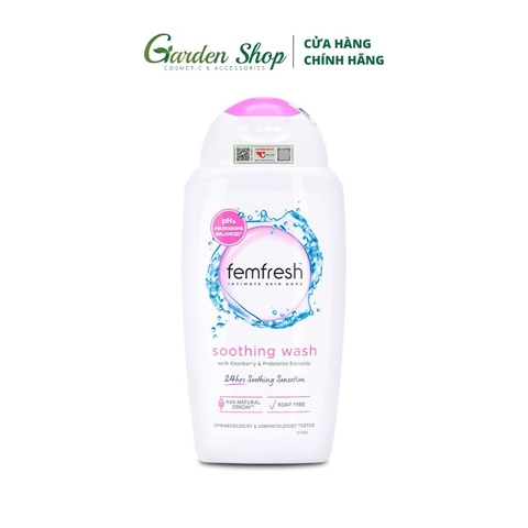Dung Dịch Vệ Sinh Phụ Nữ Femfresh Soothing Wash - Hỗ Trợ Các Vấn Đề Vùng Kín Giúp Sạch, Thơm, Tươi Mới 250ml
