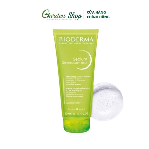 Gel Rửa Mặt Làm Sạch Sâu & Hỗ Trợ Giảm Mụn Bioderma Sebium Gel Moussant Actif 200ml