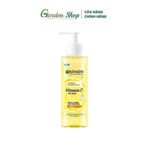Gel Rửa Mặt Vitamin C Sạch Sâu Dịu Nhẹ Sáng Da Garnier Skin Naturals Bright Complete Vitamin C Gel Wash 120ml