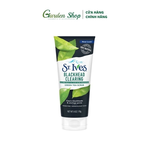 Tẩy Tế Bào Chết St.Ives Chiết Xuất Trà Xanh Ngừa Mụn Blackhead Clearing Scrub Green Tea 170g