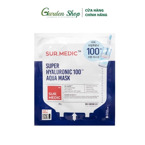Mặt Nạ Bổ Sung Nước Cấp Tốc Cho Da Sur.Medic Super Hyaluronic 100™ Aqua Mask 30g