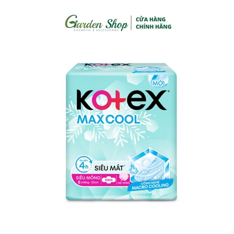 Băng Vệ Sinh Kotex Max Cool Siêu Mỏng Cánh Gói 8 Miếng