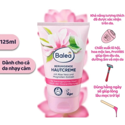 Kem Dưỡng Ẩm Sau Wax, Cạo Lông - Ức Chế Mọc Lông Balea Beruhigende Haut Creme 125ml