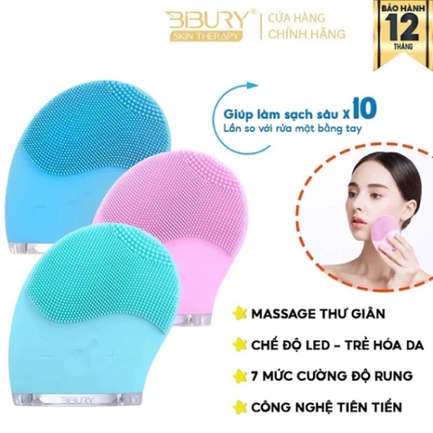 Máy Rửa Mặt Tích Hợp Công Nghệ Ánh Sáng Trị Liệu Bibury Facial Cleansing & Light Therapy Brush