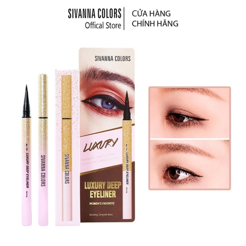 Bút Kẻ Mắt Nước Lâu Trôi, Không Lem Sivanna Luxury Deep Eyeliner ES8008 0.6ml