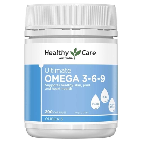 Viên uống kết hợp 3 loại Omega 3-6-9 Healthy Care Ultimate Omega 3-6-9 200 viên