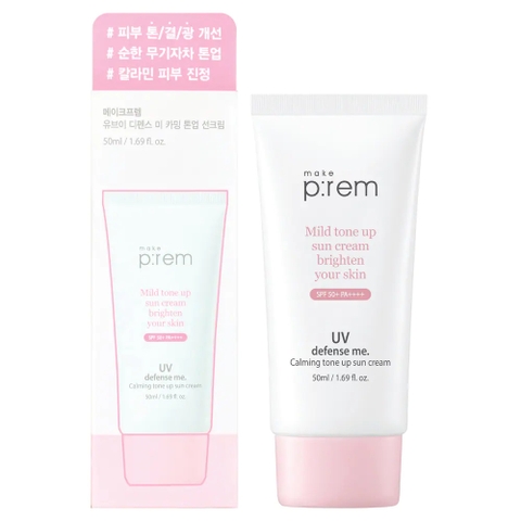 Kem Chống Nắng Vật Lý Nâng Tone Make P:rem UV Defense Me. Calming Tone Up Nâng Tone SPF50+ PA++++ 50ml