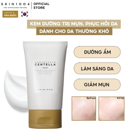 Kem Dưỡng Trị Mụn, Phục Hồi Da Mụn Chiết Xuất Rau Má Skin1004 Madagascar Centella Cream 75ml