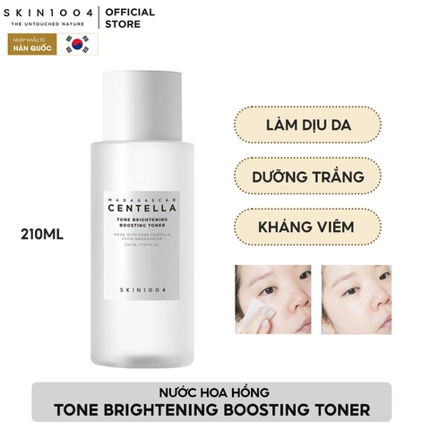 Nước Hoa Hồng Cân Bằng, Tăng Cường Dưỡng Sáng Da Skin1004 Madagascar Centella Tone Brightening Boosting Toner 210ml