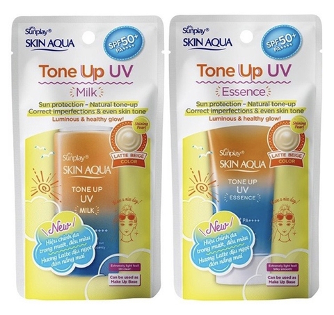 Chống Nắng Sunplay Skin Aqua Tone Up UV Milk & Essence Latte Beige SPF50+ PA++++