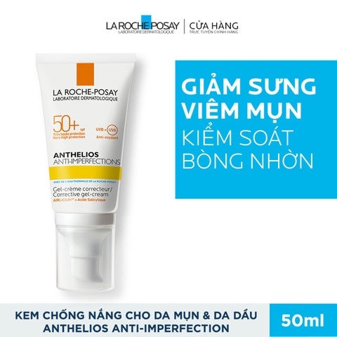 Kem Chống Nắng Giảm Mụn, Kiểm Soát Dầu La Roche-Posay Anthelios Anti-Imperfections SPF50+ 50ml
