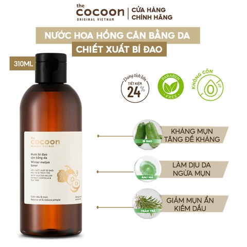 Nước Hoa Hồng Cân Bằng Da Chiết Xuất Bí Đao The Cocoon Winter Melon Toner 310ml