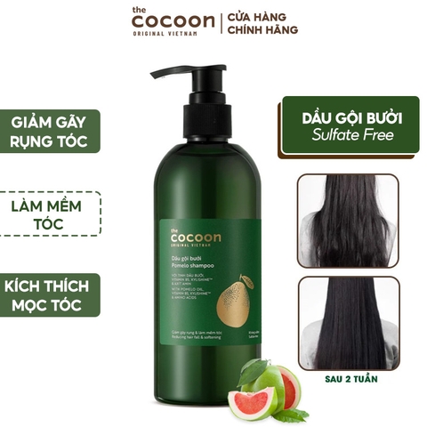 Dầu Gội Tinh Chất Dầu Bưởi Giúp Giảm Gãy Rụng & Kích Thích Mọc Tóc The Cocoon Pomelo Shampoo 310ml