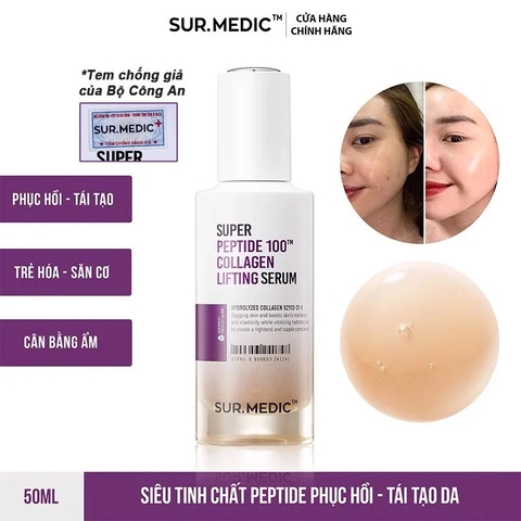 Tinh Chất Tái Tạo Phục Hồi Da Săn Chắc Sur.Medic Super Peptide Collagen Lifting Serum 50ml