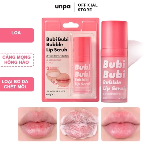 Tẩy Tế Bào Chết Sủi Bọt Cho Môi, Lành Tính, Siêu Mềm Môi Unpa Bubi Bubi Bubble Lip Scrub 10ml
