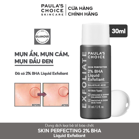 Dung Dịch Tẩy Da Chết Paula’s Choice Skin Perfecting 2% BHA Liquid 30ml