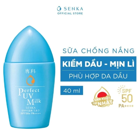 Chống Nắng Dạng Sữa Senka Perfect UV Milk SPF 50+/PA+++ 40ml