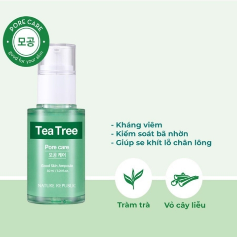 Tinh Chất Tràm Trà Ngăn Ngừa Mụn Nature Republic Good Skin Tea Tree Ampoule 30ml