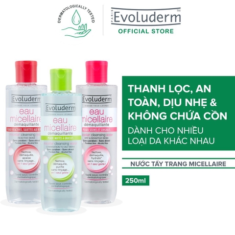 Nước Tẩy Trang 3In1 Evoluderm Micellar Cleansing Water 250ml