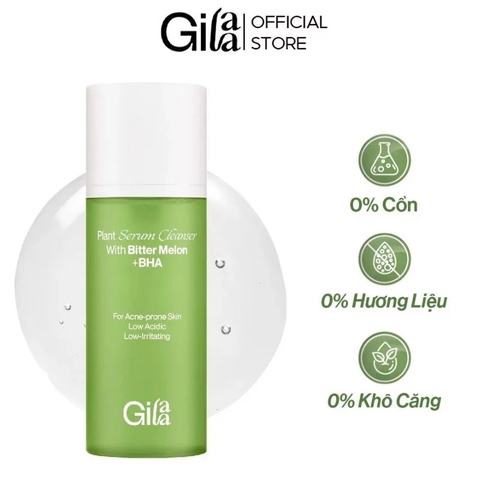 Sữa Rửa Mặt Gilaa Khổ Qua + Vegan BHA Giảm Mụn Plant Serum Cleanser With Bitter Melon + BHA 160g