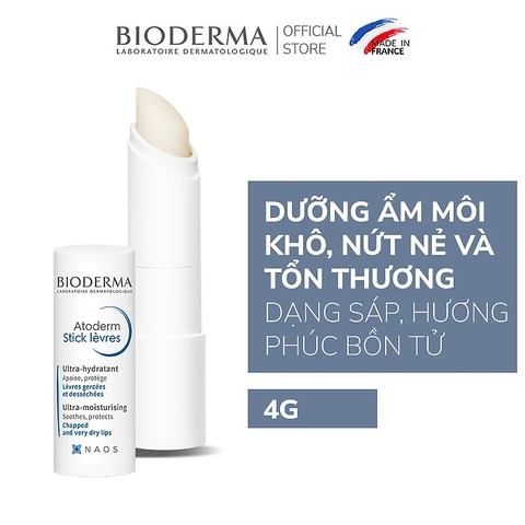 Son Dưỡng Làm Dịu Môi Khô, Nứt Nẻ Bioderma Atoderm Stick Levres 4g