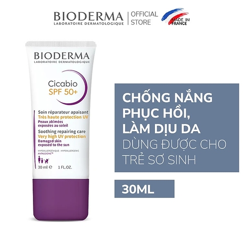 Kem Dưỡng Chống Nắng, Phục Hồi Da Tổn Thương Bioderma Cicabio SPF50+ 30ml