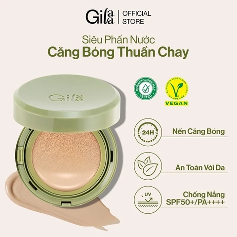 Phấn Nước Dưỡng Ẩm Căng Bóng Gilaa Vegan Super Glow Cushion 15g
