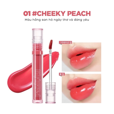 Son bóng LilyByRed Glassy Layer Fixing Tint #01 Chekky Peach (Hồng San Hô)
