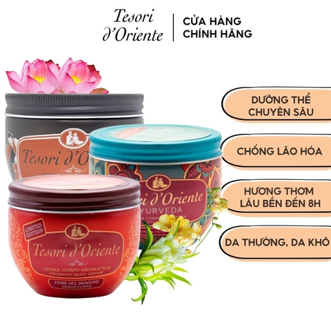 Kem Dưỡng Thể Hương Nước Hoa Cấp Ẩm Chuyên Sâu Tesori D'Oriente Body Cream 300ml