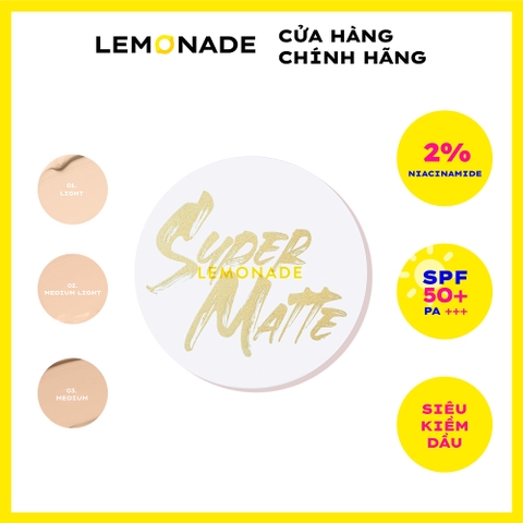 Phấn Nước Kiềm Dầu, Che Phủ Tốt Lemonade Supper Matte Cushion SPF50+/PA+++ 15g