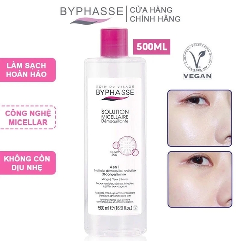 Nước Tẩy Trang Làm Sạch Dịu Nhẹ Cho Da Byphasse Solution Micellaire 500ml