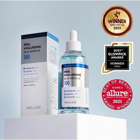 Tinh Chất Siêu Cấp Nước, Phục Hồi Da Căng Bóng Wellage Real Hyaluronic Blue Ampoule 75ml