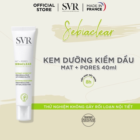 Kem Dưỡng Giảm Mụn, Thông Thoáng Lỗ Chân Lông SVR Sebiaclear Mat + Pores 40ml