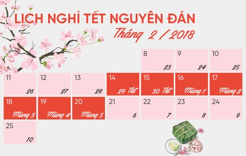 [THÔNG BÁO] LỊCH NGHỈ TẾT NGUYÊN ĐÁN 2018