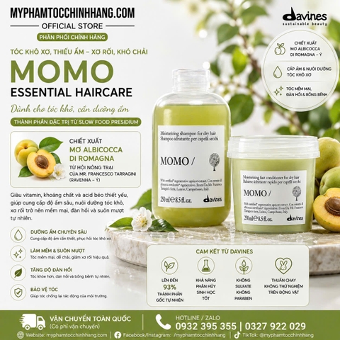 Dầu gội xả Davines MOMO cung cấp độ ẩm cho tóc khô, thiếu ẩm 250ml