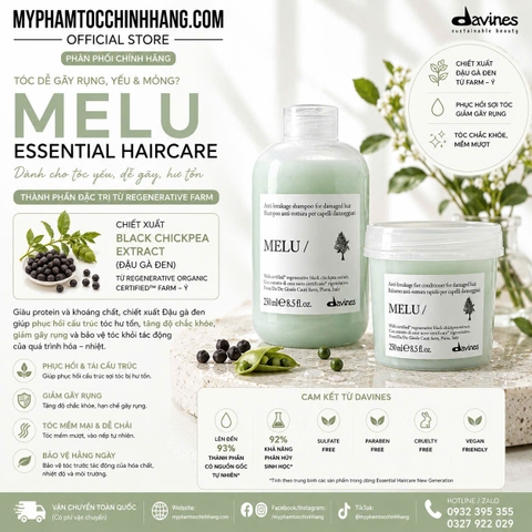 Dầu gội- Dầu xả Davines MELU giảm đứt gãy chẻ ngọn, dưỡng tóc chắc khoẻ 250ml